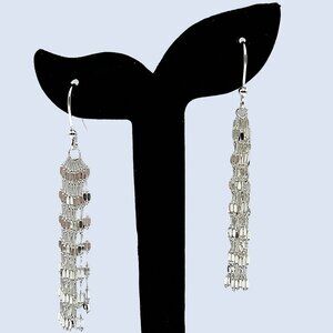 .925 Silver Sparkling Dangle Earrings